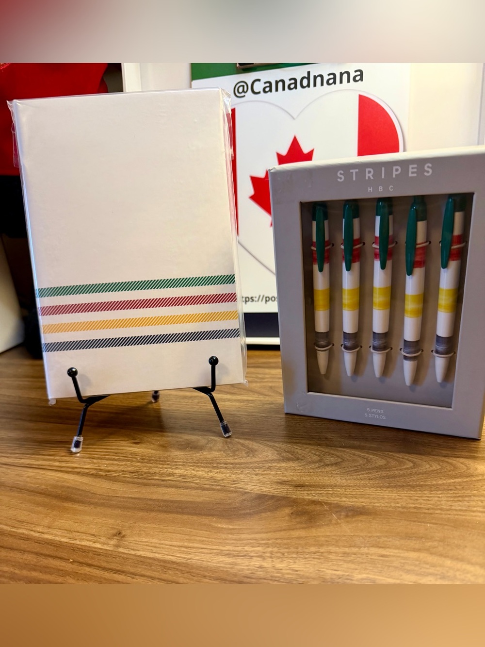 HBC Stripes Notebook Set and Boxed Pens Combo package